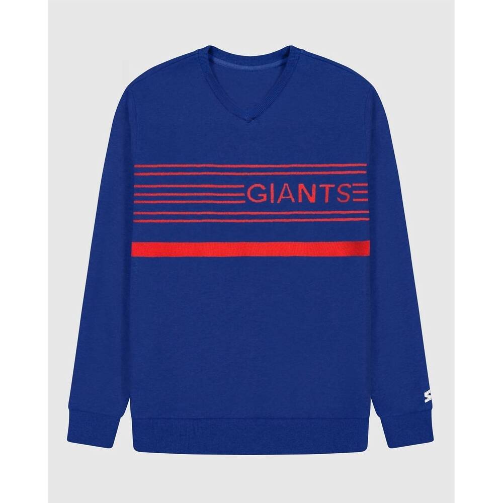 NEW STARTER men's new york giants starter jacquard pullover sweater in blue